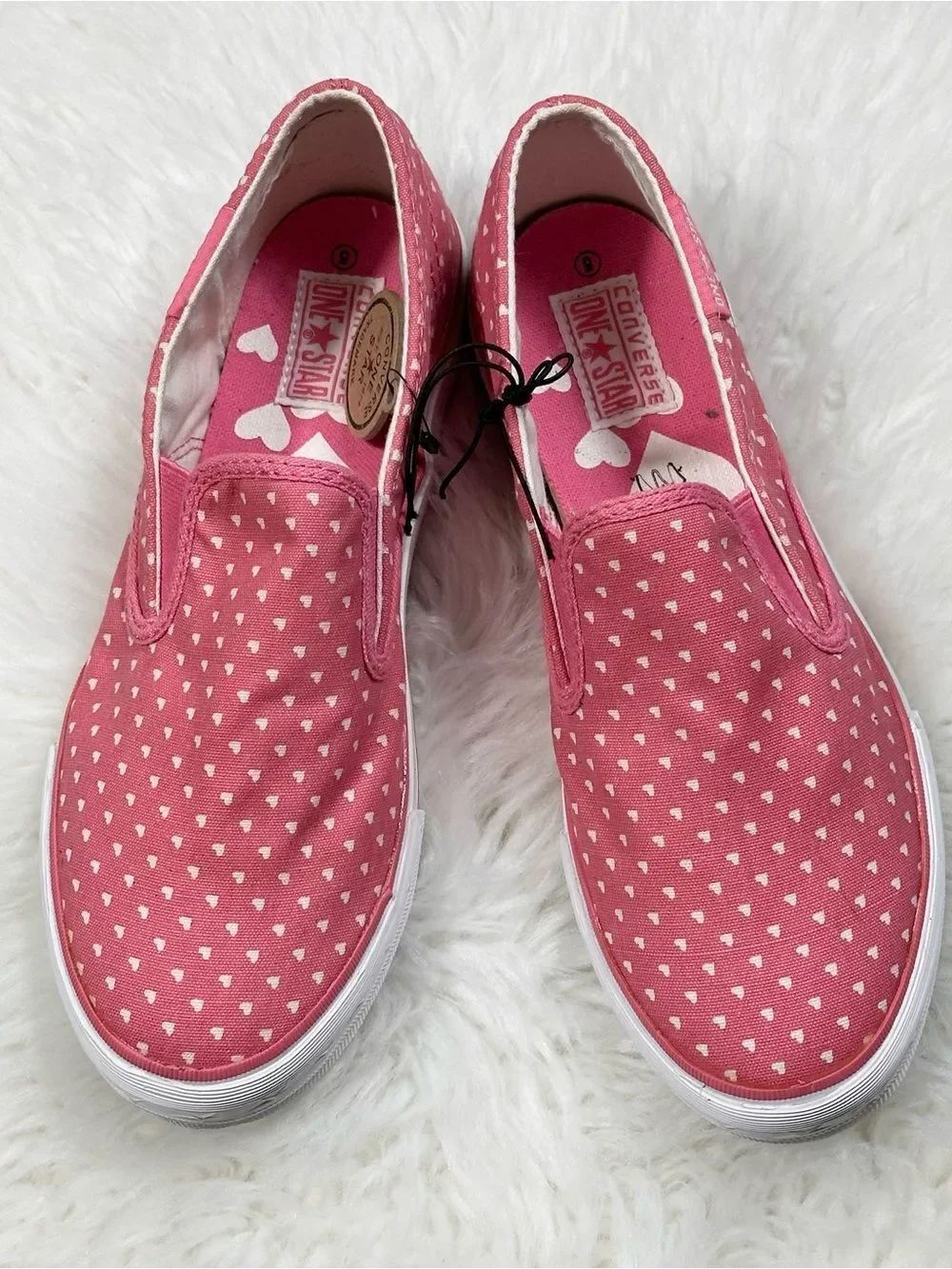 Converse Pink Canvas Heart Slip-On Sneakers